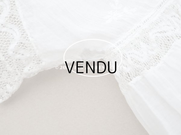 画像11: アンティーク ベビードレス ホワイトワーク&レース (11)