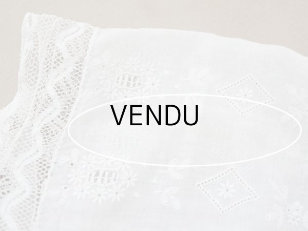 画像6: アンティーク ベビードレス ホワイトワーク&レース (6)