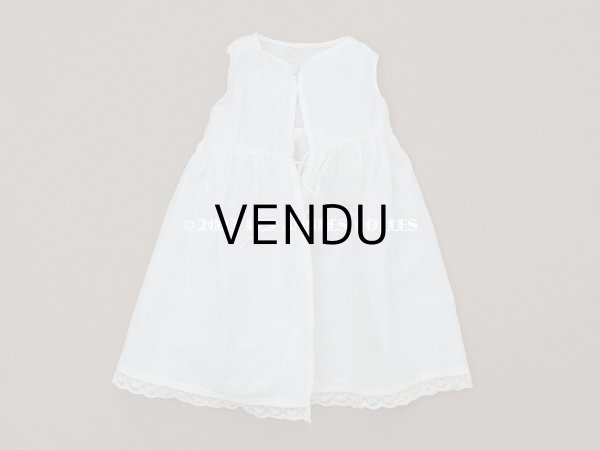 画像14: 1900年頃 アンティーク ドール用ドレス　下着付き　ドット刺繍のコットンファブリック (14)