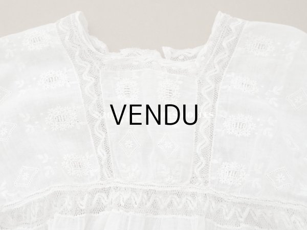 画像3: アンティーク ベビードレス ホワイトワーク&レース (3)