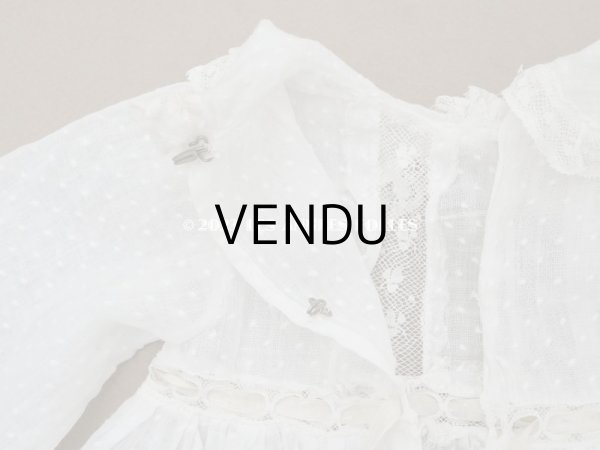 画像11: 1900年頃 アンティーク ドール用ドレス　下着付き　ドット刺繍のコットンファブリック (11)