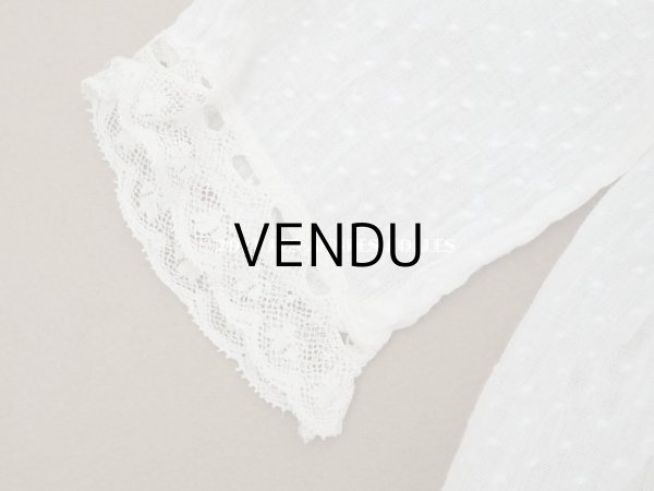 画像5: 1900年頃 アンティーク ドール用ドレス　下着付き　ドット刺繍のコットンファブリック (5)