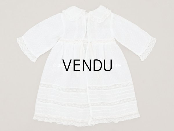 画像9: 1900年頃 アンティーク ドール用ドレス　下着付き　ドット刺繍のコットンファブリック (9)