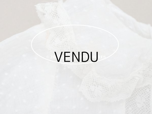 画像3: 1900年頃 アンティーク ドール用ドレス　下着付き　ドット刺繍のコットンファブリック (3)