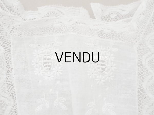 画像4: アンティーク ベビードレス ホワイトワーク&レース (4)