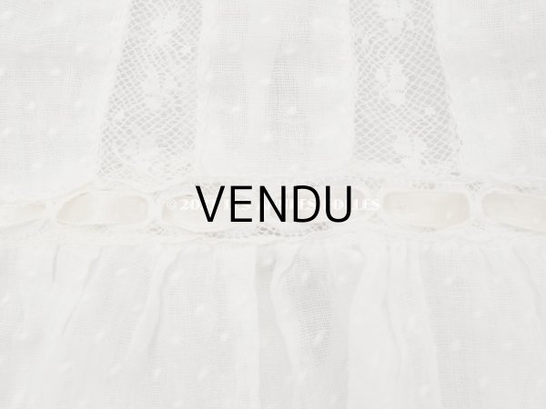 画像4: 1900年頃 アンティーク ドール用ドレス　下着付き　ドット刺繍のコットンファブリック (4)