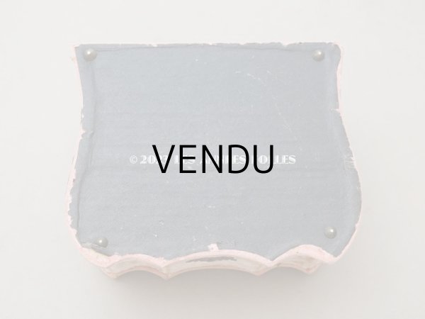 画像5: 19世紀末 アンティーク 　ジュエリーボックス 裁縫箱　スモーキーなサーモンピンク ベルベット＆シルククッション (5)