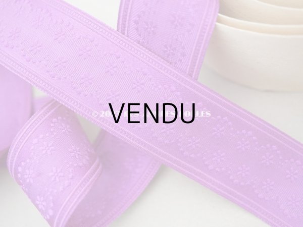 画像5: 新品同様 19世紀末 アンティーク ジャガード織　シルク製リボン　3.1m　2.6cm幅  (5)