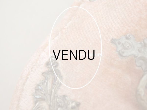 画像14: 19世紀末 アンティーク 　ジュエリーボックス 裁縫箱　スモーキーなサーモンピンク ベルベット＆シルククッション (14)