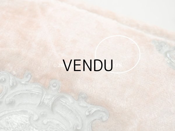 画像15: 19世紀末 アンティーク 　ジュエリーボックス 裁縫箱　スモーキーなサーモンピンク ベルベット＆シルククッション (15)