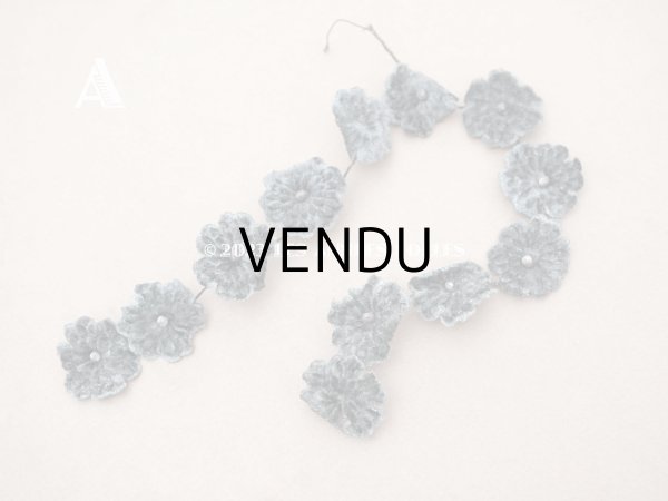 画像2: アンティーク ベルベットの布花 グレイ　 2.5cm (2)
