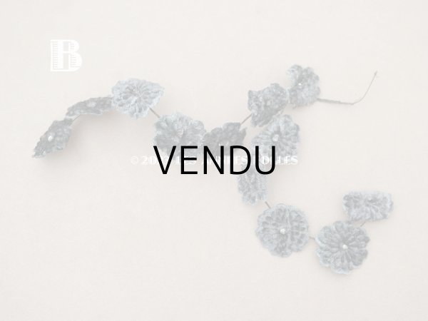 画像6: アンティーク ベルベットの布花 グレイ　 2.5cm (6)