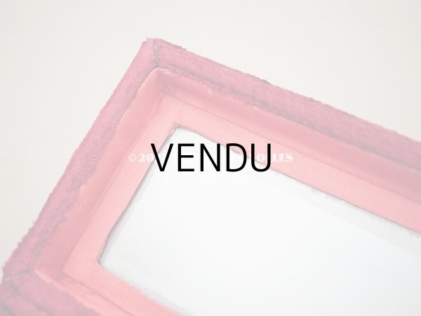 画像11: アンティーク ベルベットのグローブボックス ジュエリーケース スモーキーレッドのシルク製クッション (11)