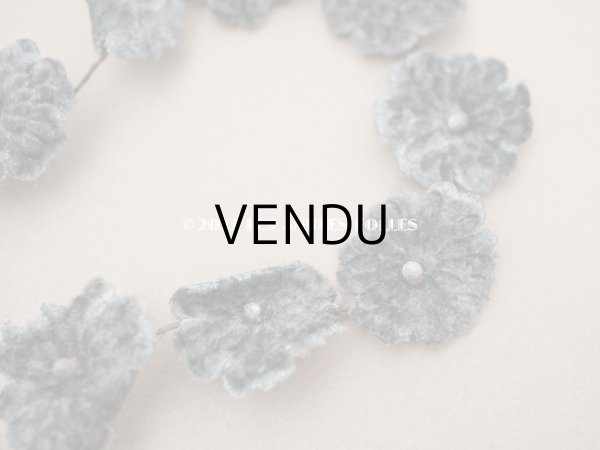 画像4: アンティーク ベルベットの布花 グレイ　 2.5cm (4)