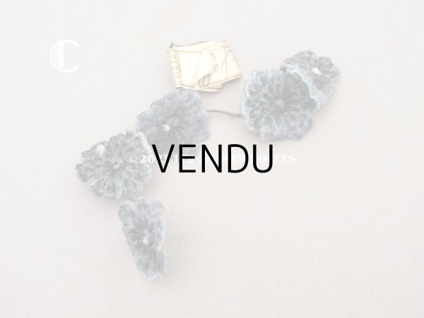 画像8: アンティーク ベルベットの布花 グレイ　 2.5cm (8)