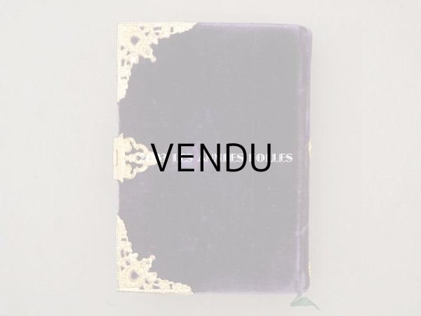 画像6: 新品同様 1837年 アンティーク ミサ典書 紫のベルベット 王冠紋章&イニシャル付き (6)