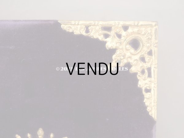 画像4: 新品同様 1837年 アンティーク ミサ典書 紫のベルベット 王冠紋章&イニシャル付き (4)