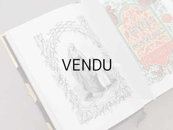 画像11: 新品同様 1837年 アンティーク ミサ典書 紫のベルベット 王冠紋章&イニシャル付き (11)