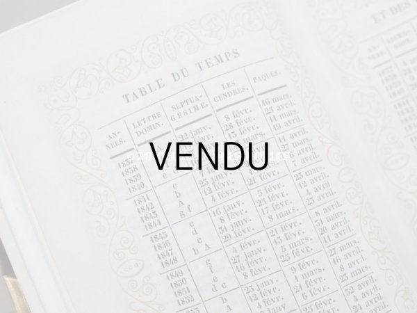 画像12: 新品同様 1837年 アンティーク ミサ典書 紫のベルベット 王冠紋章&イニシャル付き (12)