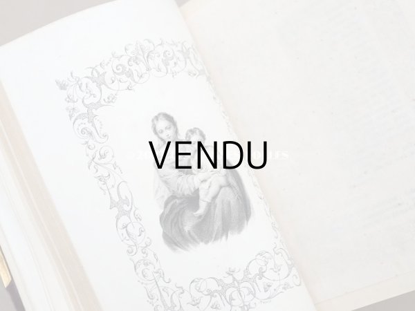 画像13: 新品同様 1837年 アンティーク ミサ典書 紫のベルベット 王冠紋章&イニシャル付き (13)