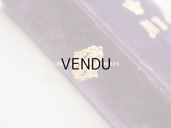 画像7: 新品同様 1837年 アンティーク ミサ典書 紫のベルベット 王冠紋章&イニシャル付き (7)