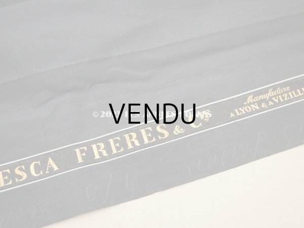 画像4: アンティーク シルク製ファブリック　黒  幅59cm (4)