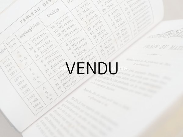 画像9: 1874年 アンティーク ミサ典書 ダークブルーのベルベット (9)