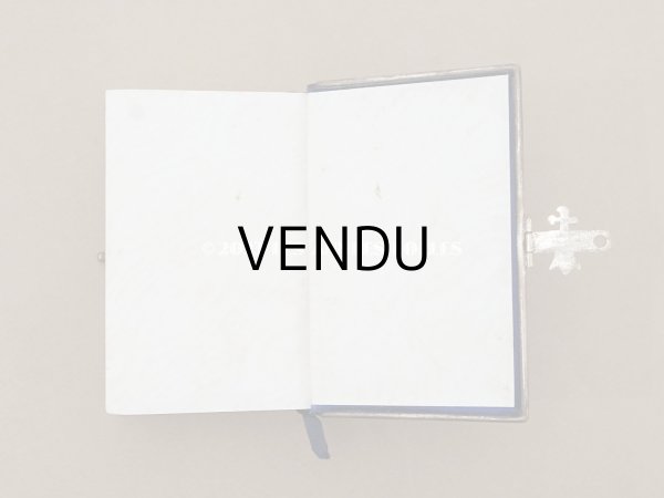 画像11: 1874年 アンティーク ミサ典書 ダークブルーのベルベット (11)