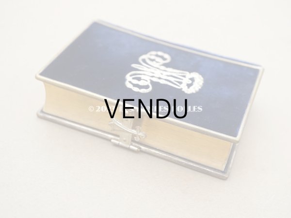 画像6: 1874年 アンティーク ミサ典書 ダークブルーのベルベット (6)