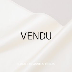 画像: アンティーク ファブリック アイボリー色のシルクサテン 47×130cm