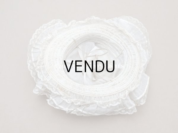 画像9: 1900年頃 アンティーク 小さな女の子用 帽子 ピーチピンクの薔薇のモチーフ&ヴァランシエンヌレース (9)