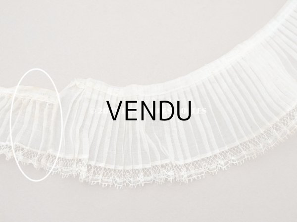 画像4: アンティーク オーガンジーのプリーツリボン オフホワイト 130cm  6.5cm幅   (4)