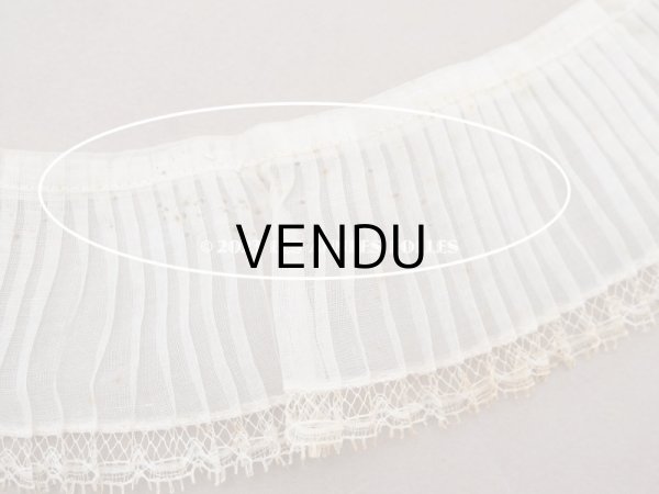 画像7: アンティーク オーガンジーのプリーツリボン オフホワイト 130cm  6.5cm幅   (7)