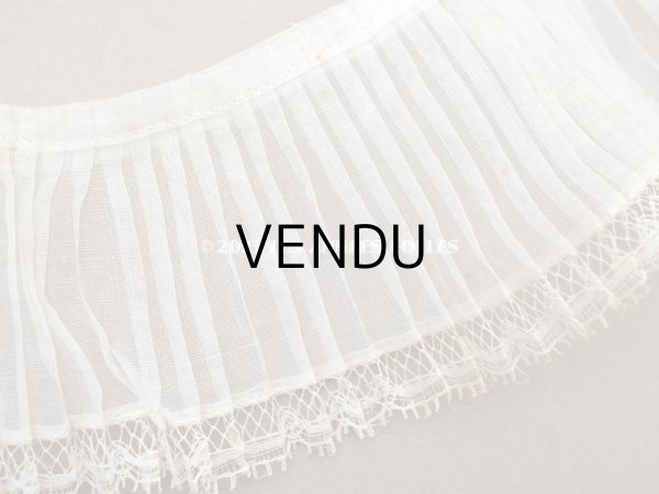画像5: アンティーク オーガンジーのプリーツリボン オフホワイト 130cm  6.5cm幅   (5)