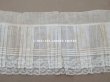 画像6: 1900年頃 アンティーク 幅広 ドレスの裾  プリーツ入り レース付き 幅21.5×52cm　コットンオーガンジー (6)