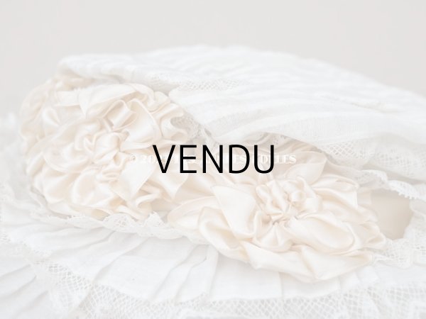 画像13: 1900年頃 アンティーク 小さな女の子用 帽子 ピーチピンクの薔薇のモチーフ&ヴァランシエンヌレース (13)