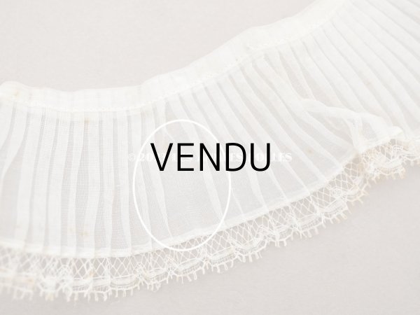 画像8: アンティーク オーガンジーのプリーツリボン オフホワイト 130cm  6.5cm幅   (8)