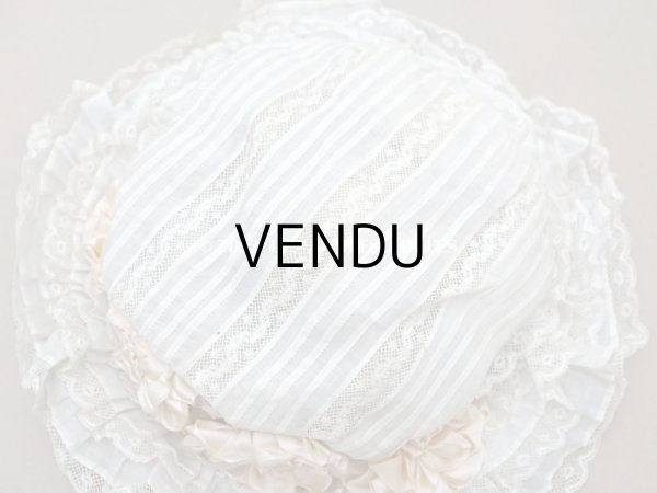 画像7: 1900年頃 アンティーク 小さな女の子用 帽子 ピーチピンクの薔薇のモチーフ&ヴァランシエンヌレース (7)