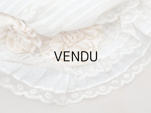 画像12: 1900年頃 アンティーク 小さな女の子用 帽子 ピーチピンクの薔薇のモチーフ&ヴァランシエンヌレース (12)