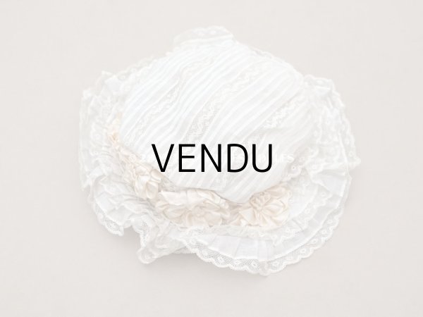 画像6: 1900年頃 アンティーク 小さな女の子用 帽子 ピーチピンクの薔薇のモチーフ&ヴァランシエンヌレース (6)