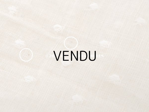 画像6: アンティーク  ドットの刺繍入り ベージュのコットン生地 70×105cm　&　38×58cm (6)