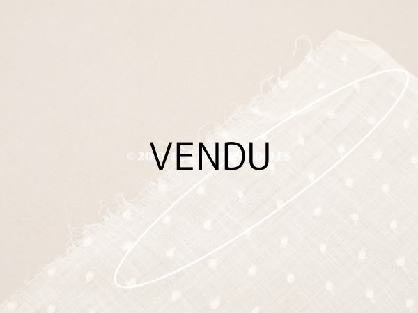 画像4: アンティーク  ドットの刺繍入り ベージュのコットン生地 70×105cm　&　38×58cm (4)