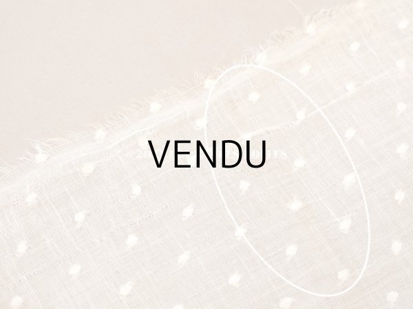 画像5: アンティーク  ドットの刺繍入り ベージュのコットン生地 70×105cm　&　38×58cm (5)