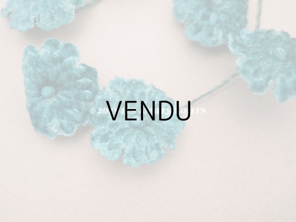 画像3: アンティーク ベルベットの布花 グリーン 2.5cm (3)