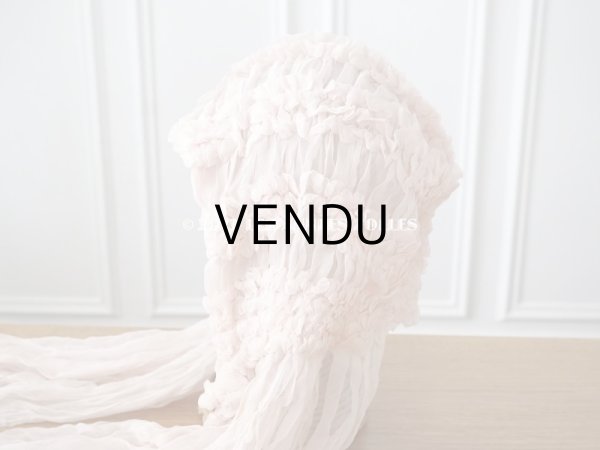 画像11: アンティーク 婚約式 ＆ 結婚式のヘッドドレス シルクオーガンジーのフリル (11)