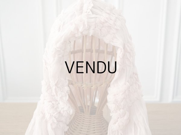 画像8: アンティーク 婚約式 ＆ 結婚式のヘッドドレス シルクオーガンジーのフリル (8)