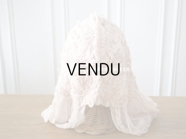 画像10: アンティーク 婚約式 ＆ 結婚式のヘッドドレス シルクオーガンジーのフリル (10)