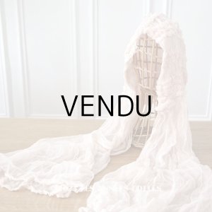 画像: アンティーク 婚約式 & 結婚式のヘッドドレス シルクオーガンジーのフリル