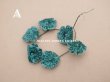 画像2: アンティーク ベルベットの布花 グリーン 2.5cm (2)