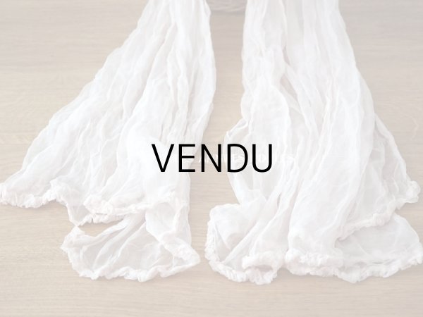 画像12: アンティーク 婚約式 ＆ 結婚式のヘッドドレス シルクオーガンジーのフリル (12)